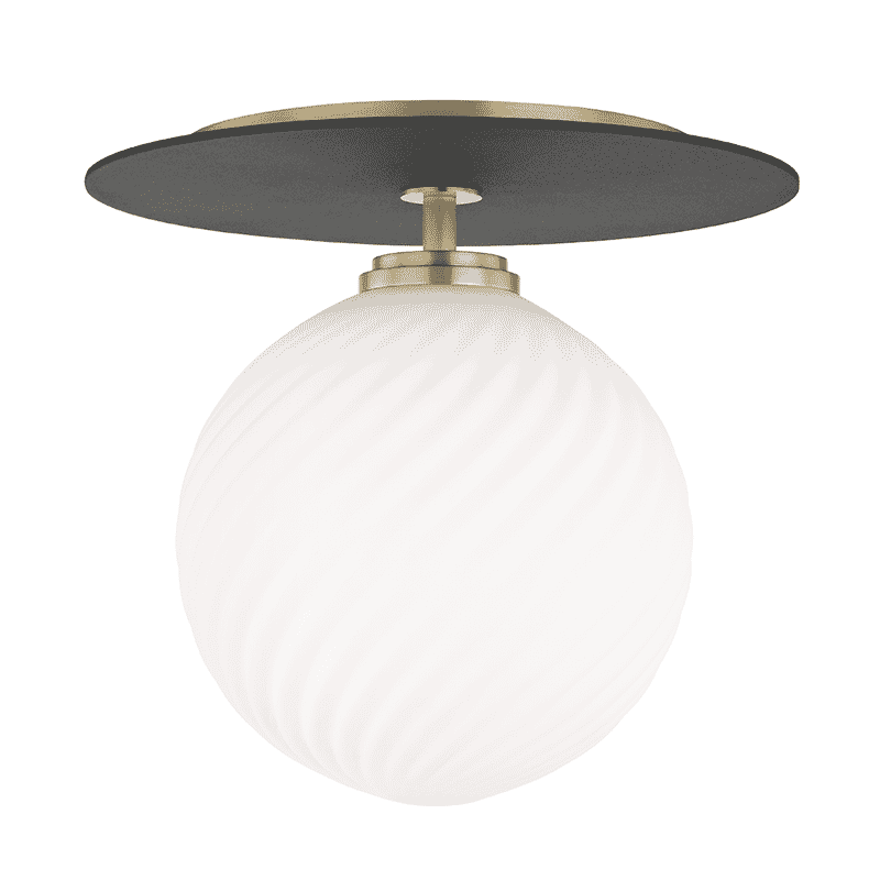 Mitzi Ellis 10" Ceiling Light in Aged Brass and Black