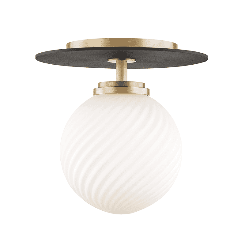 Mitzi Ellis 7" Ceiling Light in Aged Brass and Black