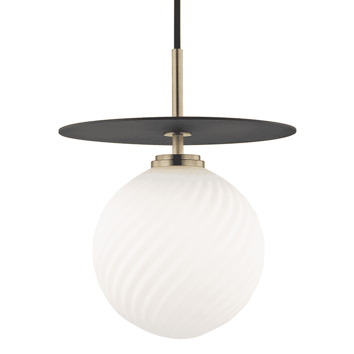 Mitzi Ellis 13" Pendant Light in Aged Brass and Black Mitzi Ellis 13" Pendant Light in Aged Brass and Black