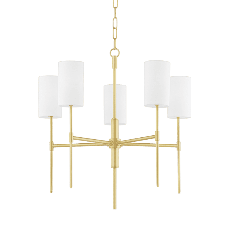 Mitzi Olivia 5-Light Chandelier in Aged Brass