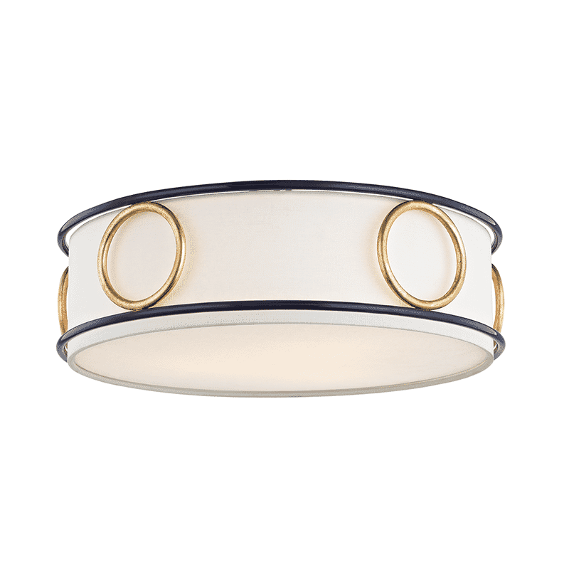 Mitzi Jade 3-Light 16" Ceiling Light in Gold Leaf and Navy