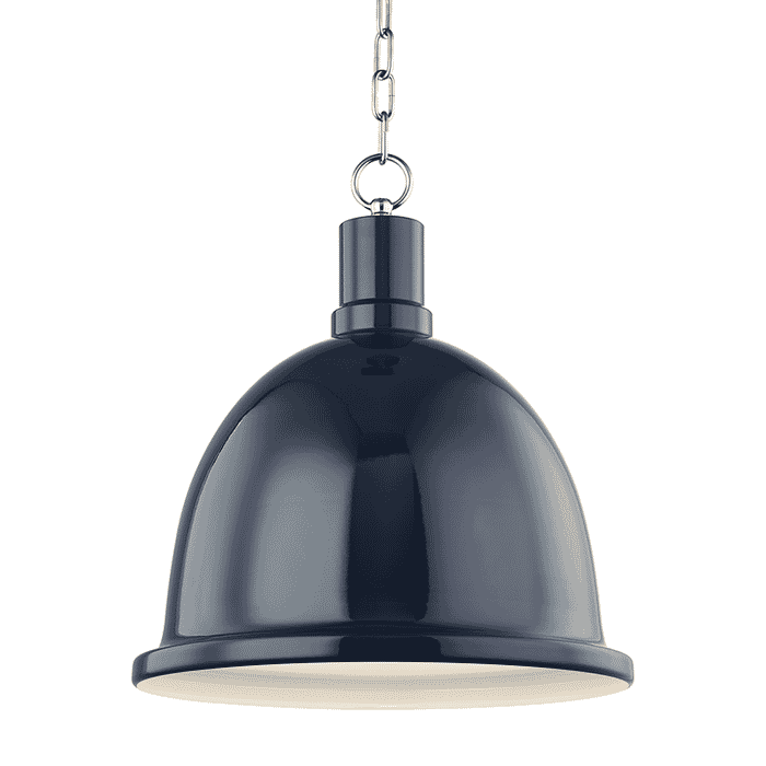 Mitzi Blair Pendant Light in Polished Nickel and Navy Mitzi Blair Pendant Light in Polished Nickel and Navy