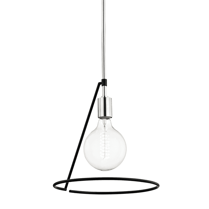 Mitzi Dana 12" Pendant Light in Polished Nickel and Black Mitzi Dana 12" Pendant Light in Polished Nickel and Black