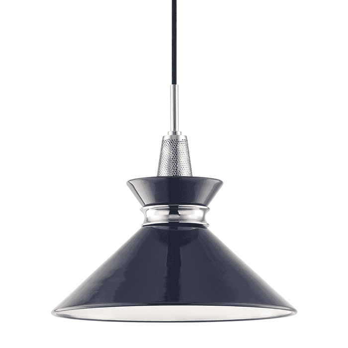 Mitzi Kiki 13" Mini Pendant in Polished Nickel and Navy Mitzi Kiki 13" Mini Pendant in Polished Nickel and Navy