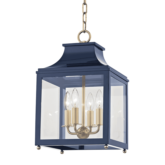Mitzi Leigh 4-Light 19" Mini Pendant in Aged Brass and Navy Mitzi Leigh 4-Light 19" Mini Pendant in Aged Brass and Navy