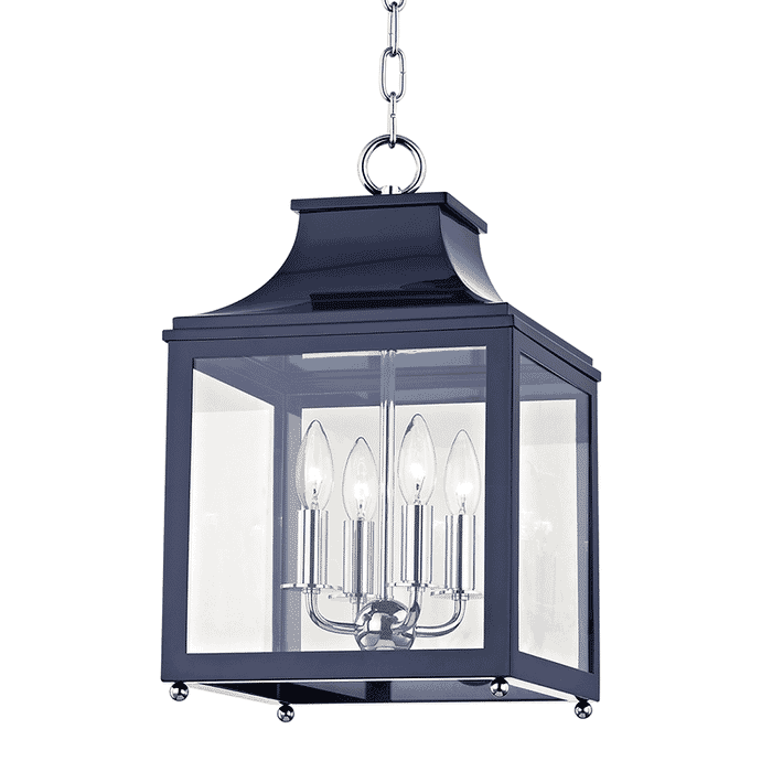 Mitzi Leigh 4-Light 19" Mini Pendant in Polished Nickel and Navy Mitzi Leigh 4-Light 19" Mini Pendant in Polished Nickel and Navy
