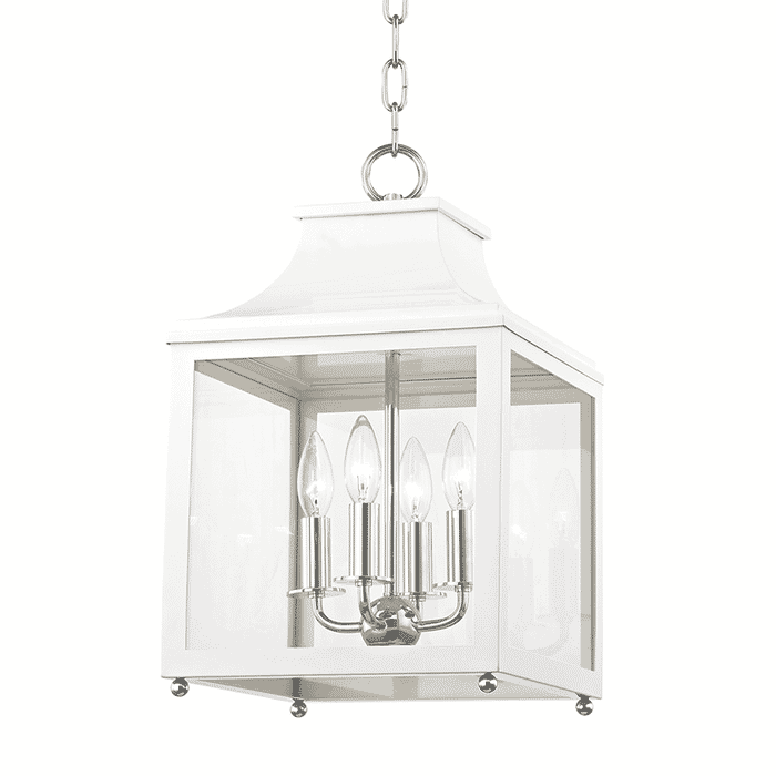 Mitzi Leigh 4-Light 19" Mini Pendant in Polished Nickel and White Mitzi Leigh 4-Light 19" Mini Pendant in Polished Nickel and White