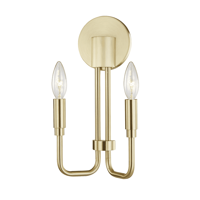 Mitzi Brigitte 2-Light 13" Wall Sconce in Aged Brass Mitzi Brigitte 2-Light 13" Wall Sconce in Aged Brass