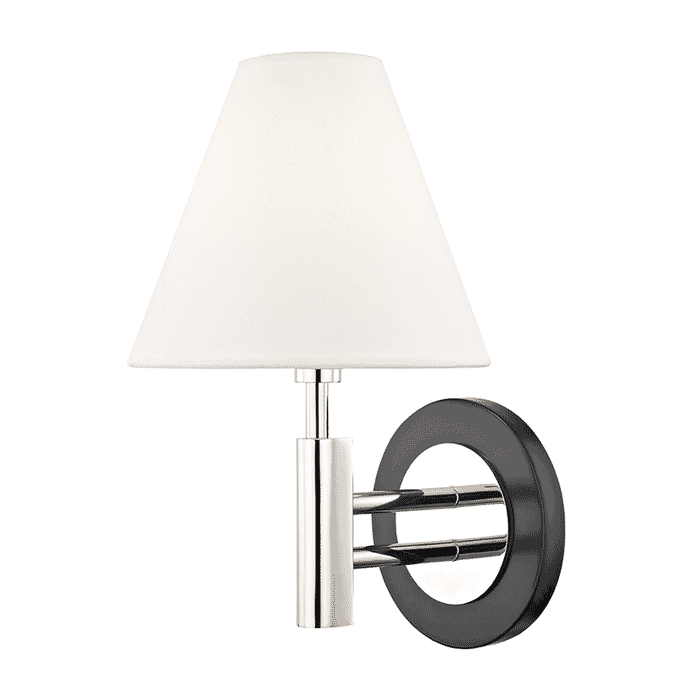 Mitzi Robbie 12" Wall Sconce in Polished Nickel and Black Mitzi Robbie 12" Wall Sconce in Polished Nickel and Black
