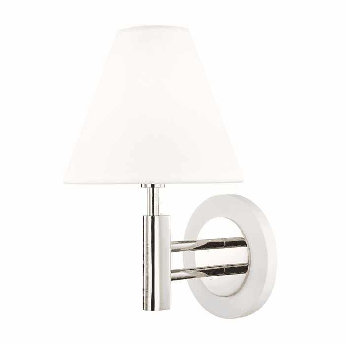 Mitzi Robbie 12" Wall Sconce in Polished Nickel and White Mitzi Robbie 12" Wall Sconce in Polished Nickel and White