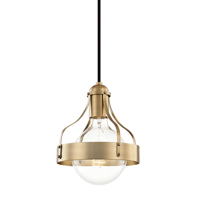 Mitzi Violet Pendant Light in Aged Brass Mitzi Violet Pendant Light in Aged Brass