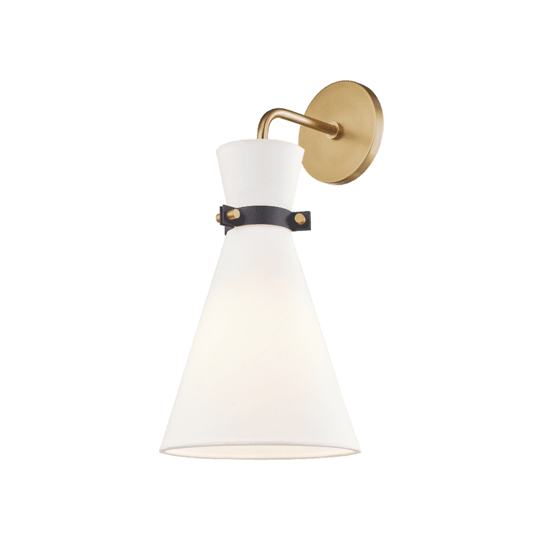 Mitzi Julia 1-Light Wall Sconce in Aged Brass With Black