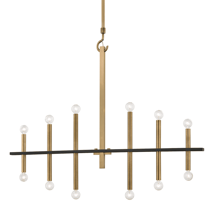 Mitzi Colette Chandelier in Aged Brass and Black Mitzi Colette Chandelier in Aged Brass and Black