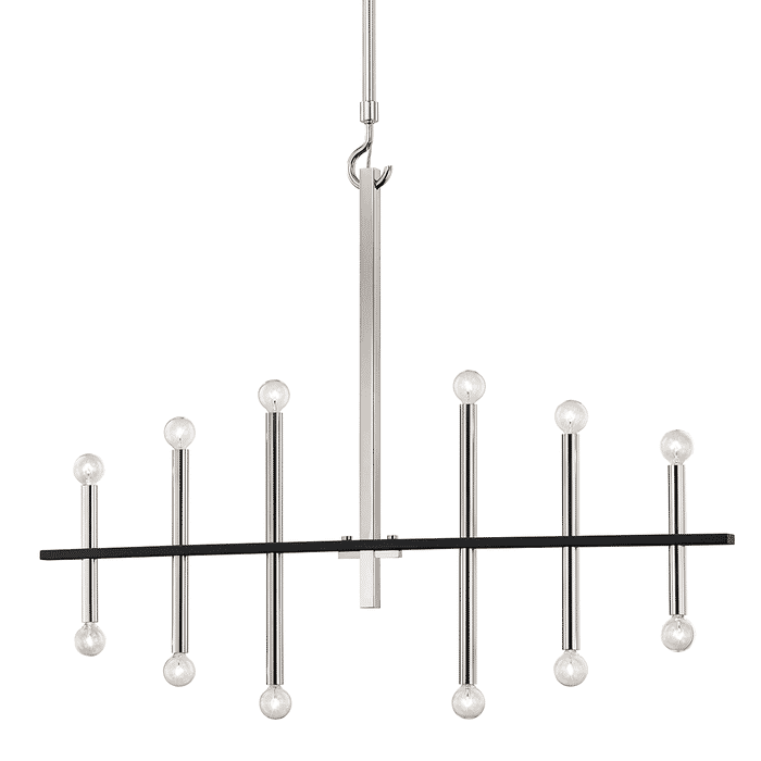 Mitzi Colette Chandelier in Polished Nickel and Black Mitzi Colette Chandelier in Polished Nickel and Black