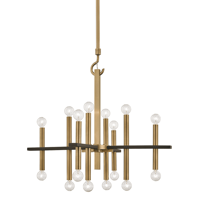 Mitzi Colette Chandelier in Aged Brass and Black Mitzi Colette Chandelier in Aged Brass and Black