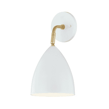 Mitzi Gia Wall Sconce in Aged Brass and White