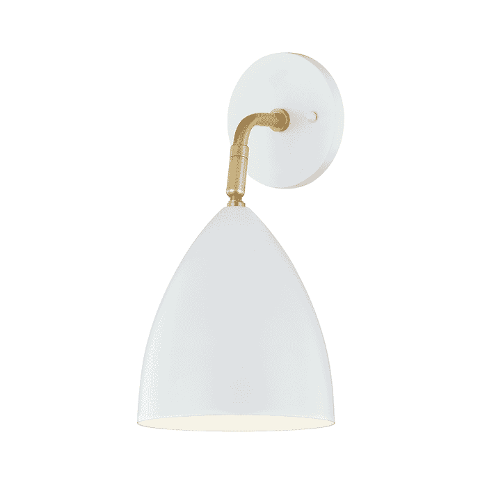Mitzi Gia Wall Sconce in Aged Brass and White Mitzi Gia Wall Sconce in Aged Brass and White
