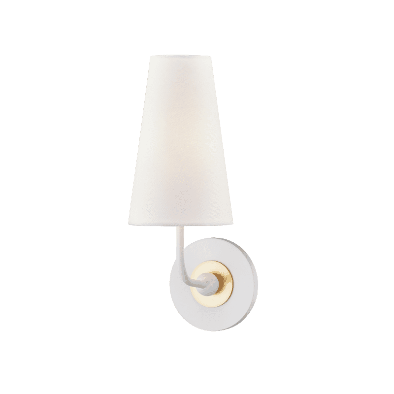 Mitzi Merri 1-Light Wall Sconce in Aged Brass With Soft Off White