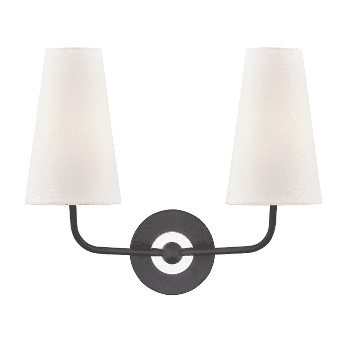 Mitzi Merri Two Light Wall Sconce in Polished Nickel and Black Mitzi Merri Two Light Wall Sconce in Polished Nickel and Black