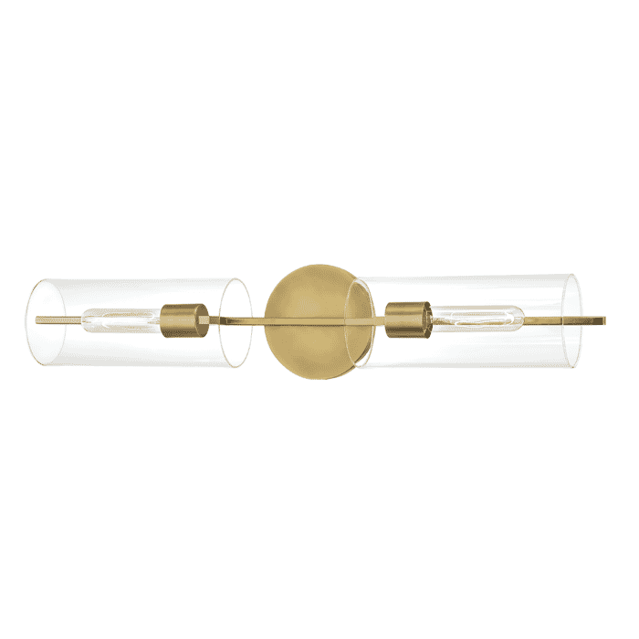Mitzi Ariel 2-Light Bathroom Vanity Light in Aged Brass Mitzi Ariel 2-Light Bathroom Vanity Light in Aged Brass