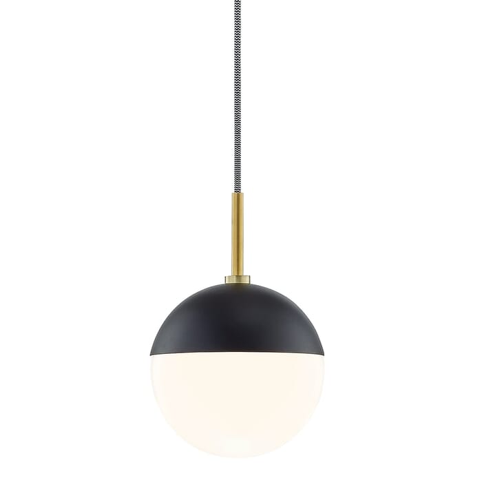 Mitzi Renee 10" Pendant Light in Aged Brass and Black Mitzi Renee 10" Pendant Light in Aged Brass and Black