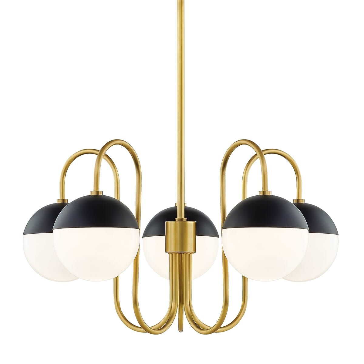 Mitzi Renee 5-Light Chandelier in Aged Brass and Black