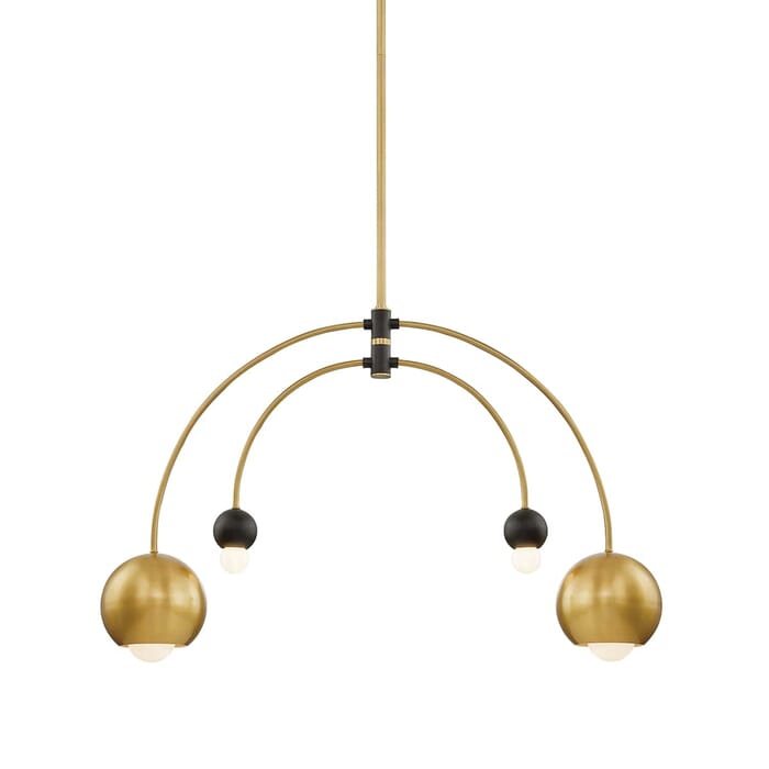 Mitzi Willow 2-Light Chandelier in Aged Brass and Black Mitzi Willow 2-Light Chandelier in Aged Brass and Black