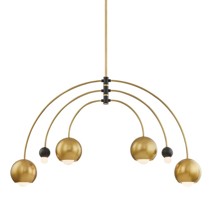 Mitzi Willow 2-Light Chandelier in Aged Brass and Black Mitzi Willow 2-Light Chandelier in Aged Brass and Black