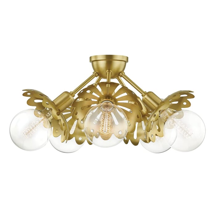 Mitzi Alyssa 5-Light Ceiling Light in Aged Brass Mitzi Alyssa 5-Light Ceiling Light in Aged Brass