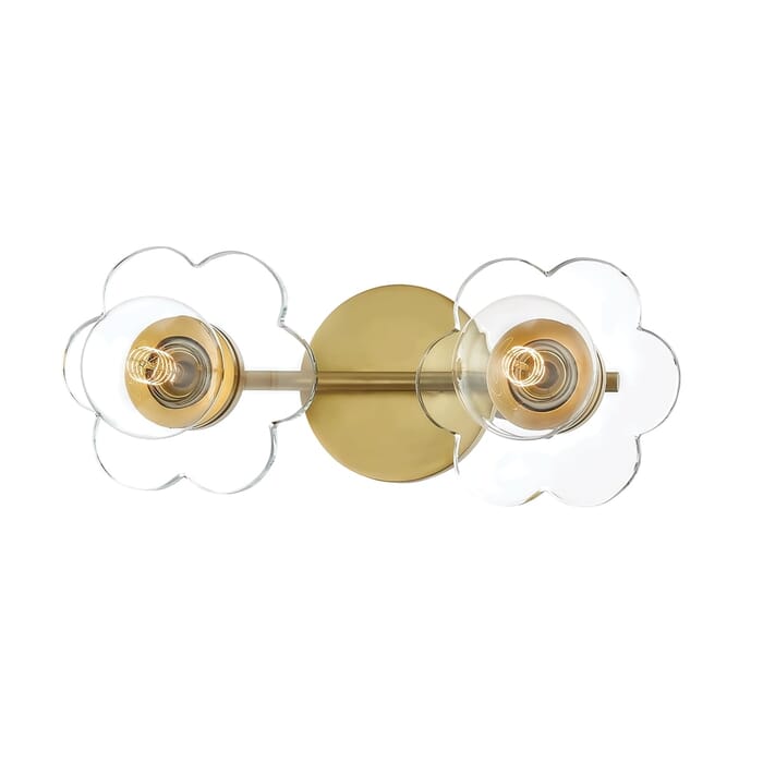Mitzi Alexa 2-Light 14" Bathroom Vanity Light in Aged Brass Mitzi Alexa 2-Light 14" Bathroom Vanity Light in Aged Brass