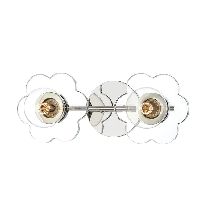 Mitzi Alexa 2-Light 14" Bathroom Vanity Light in Polished Nickel Mitzi Alexa 2-Light 14" Bathroom Vanity Light in Polished Nickel