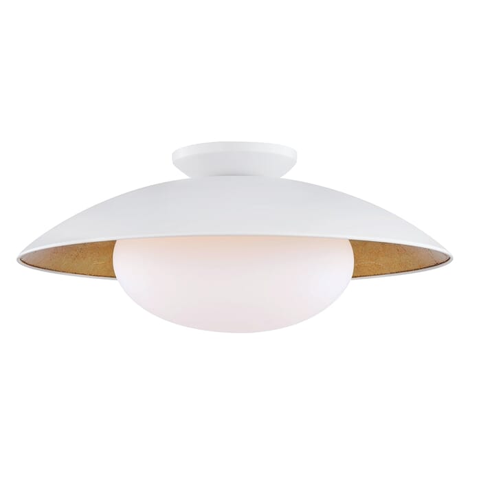 Mitzi Cadence Ceiling Light in White and Gold Leaf Mitzi Cadence Ceiling Light in White and Gold Leaf