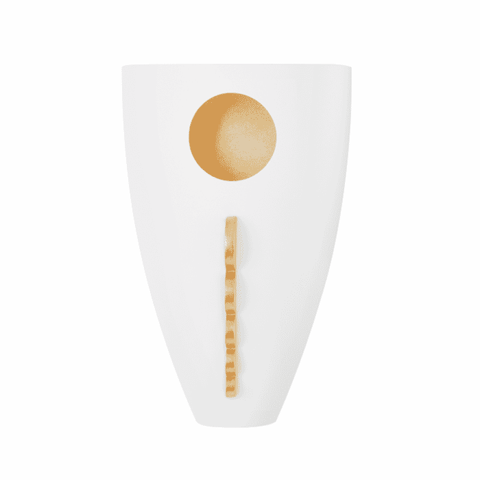 Mitzi Ari Wall Sconce in Gold Leaf and White Mitzi Ari Wall Sconce in Gold Leaf and White