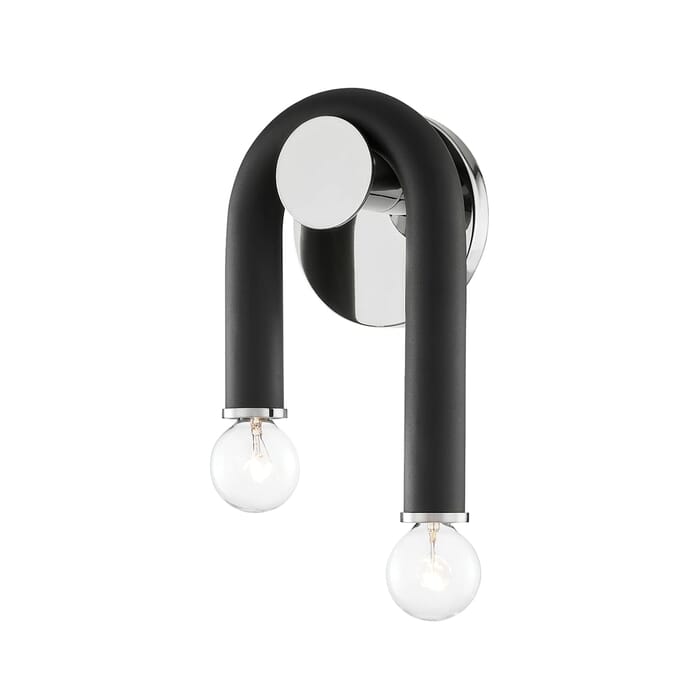 Mitzi Wilt 2-Light Wall Sconce in Polished Nickel and Black Mitzi Wilt 2-Light Wall Sconce in Polished Nickel and Black