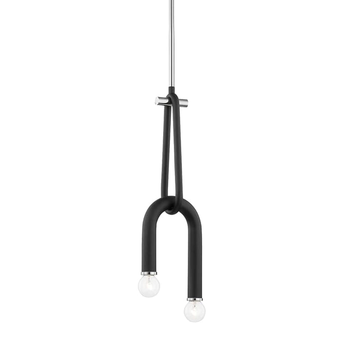 Mitzi Wilt 2-Light Pendant Light in Polished Nickel and Black Mitzi Wilt 2-Light Pendant Light in Polished Nickel and Black