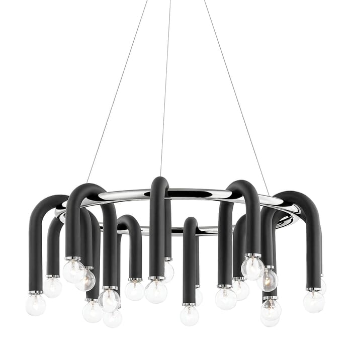 Mitzi Wilt 20-Light Chandelier in Polished Nickel and Black Mitzi Wilt 20-Light Chandelier in Polished Nickel and Black