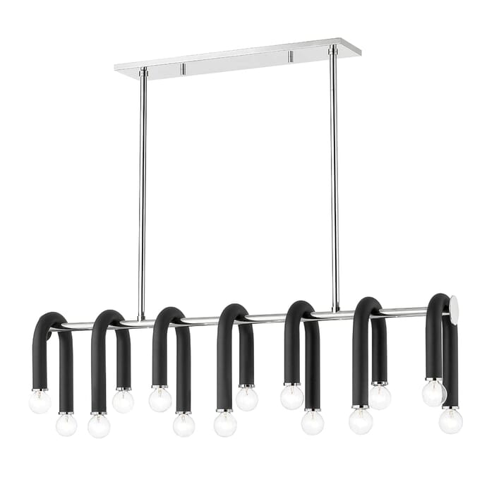 Mitzi Wilt 14-Light Kitchen Island Light in Polished Nickel and Black Mitzi Wilt 14-Light Kitchen Island Light in Polished Nickel and Black