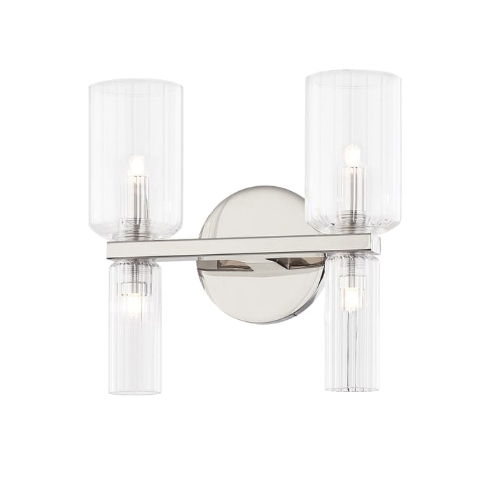 Mitzi Tabitha 2-Light Bathroom Vanity Light in Polished Nickel Mitzi Tabitha 2-Light Bathroom Vanity Light in Polished Nickel