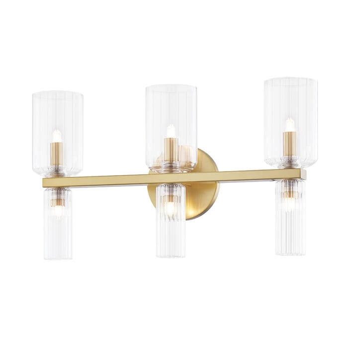 Mitzi Tabitha 3-Light Bathroom Vanity Light in Aged Brass Mitzi Tabitha 3-Light Bathroom Vanity Light in Aged Brass