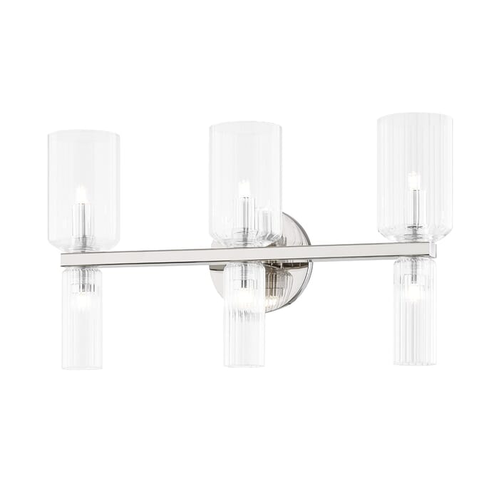 Mitzi Tabitha 3-Light Bathroom Vanity Light in Polished Nickel Mitzi Tabitha 3-Light Bathroom Vanity Light in Polished Nickel