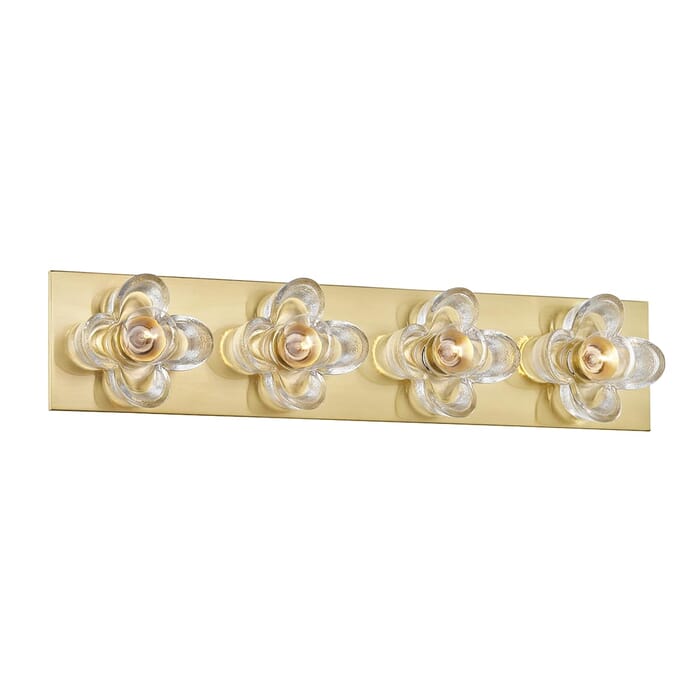 Mitzi Shea 4-Light Bathroom Vanity Light in Aged Brass Mitzi Shea 4-Light Bathroom Vanity Light in Aged Brass