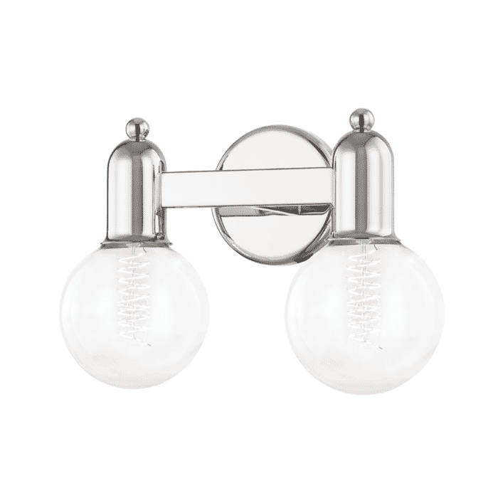 Mitzi Bryce 2-Light Bathroom Vanity Light in Polished Nickel Mitzi Bryce 2-Light Bathroom Vanity Light in Polished Nickel