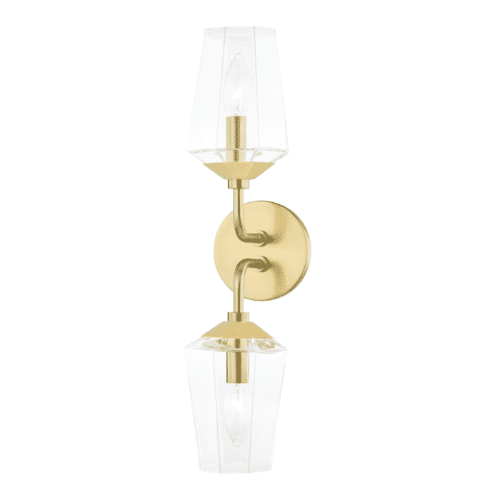 Mitzi Kayla 2-Light Bathroom Vanity Light in Aged Brass Mitzi Kayla 2-Light Bathroom Vanity Light in Aged Brass