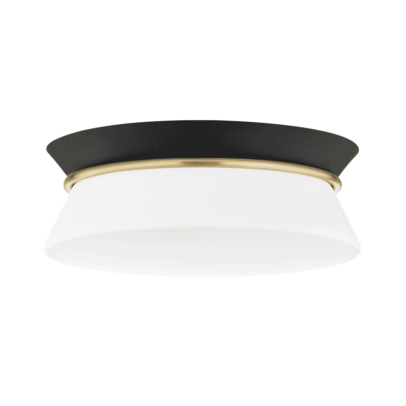 Mitzi Cath 2-Light Ceiling Light in Aged Brass and Black