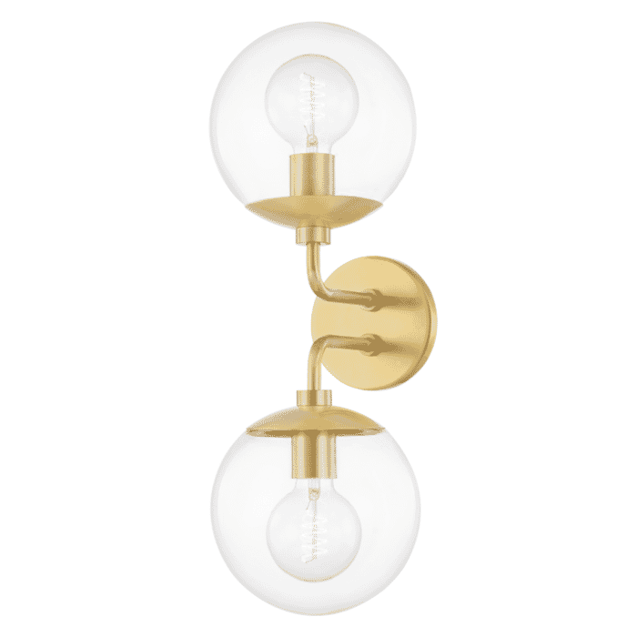 Mitzi Meadow 2-Light Wall Sconce in Aged Brass Mitzi Meadow 2-Light Wall Sconce in Aged Brass