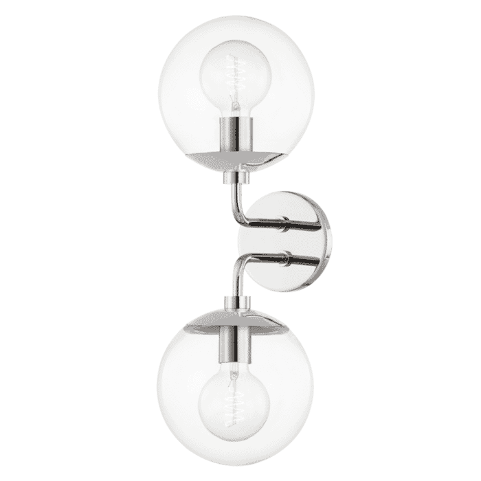 Mitzi Meadow 2-Light Wall Sconce in Polished Nickel Mitzi Meadow 2-Light Wall Sconce in Polished Nickel