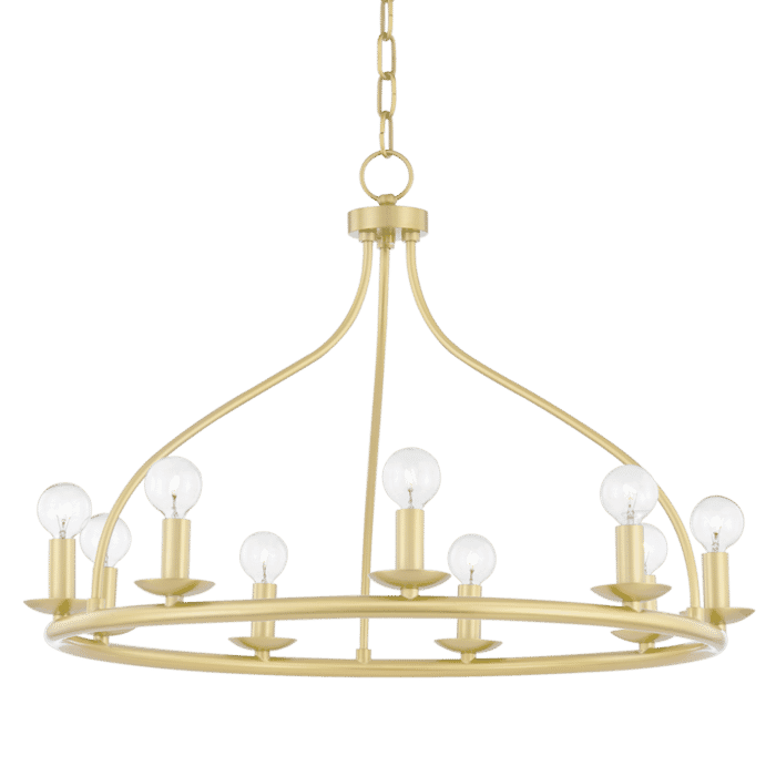 Mitzi Kendra 9-Light Chandelier in Aged Brass Mitzi Kendra 9-Light Chandelier in Aged Brass