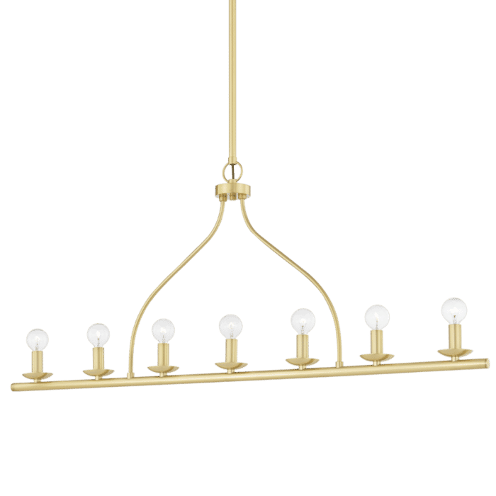 Mitzi Kendra 7-Light Kitchen Island Light in Aged Brass Mitzi Kendra 7-Light Kitchen Island Light in Aged Brass
