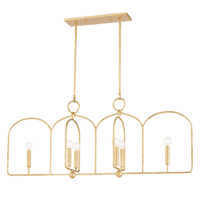 Mitzi Mallory 6-Light Kitchen Island Light in Gold Leaf Mitzi Mallory 6-Light Kitchen Island Light in Gold Leaf