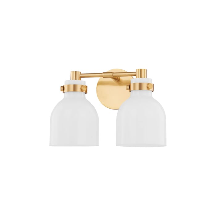 Mitzi Elli 2-Light Bathroom Vanity Light in Aged Brass Mitzi Elli 2-Light Bathroom Vanity Light in Aged Brass